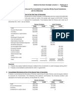 Consolidation Worksheet for Less-than-Wholly Owned Subsidiary