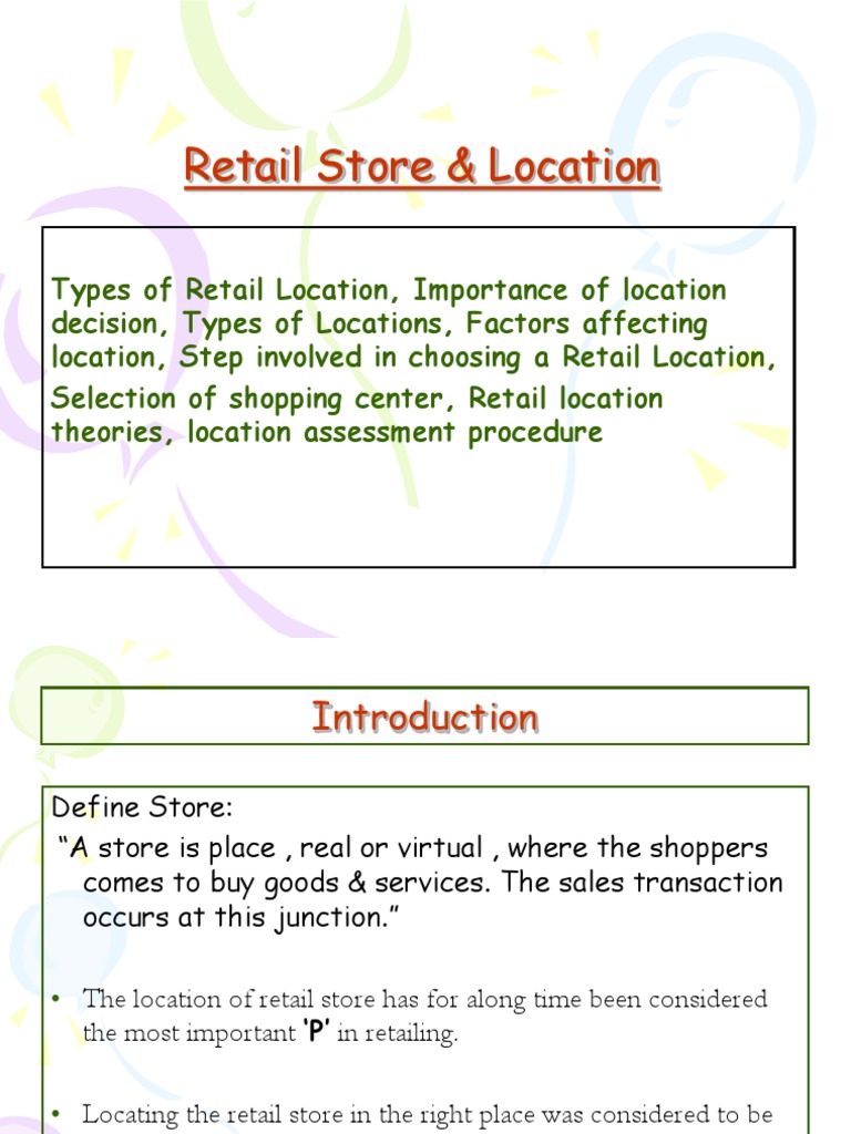 Retail Location PDF Shopping Mall Retail