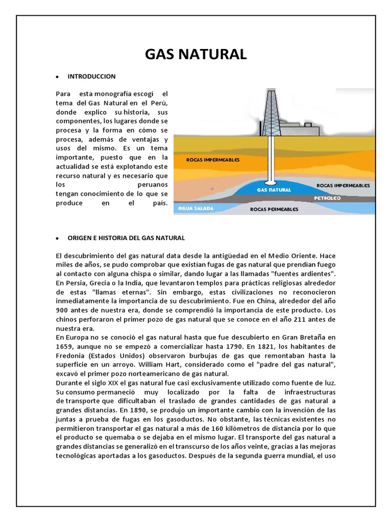 Historia y Origen del Gas Natural | PDF | Gas natural | Caldera