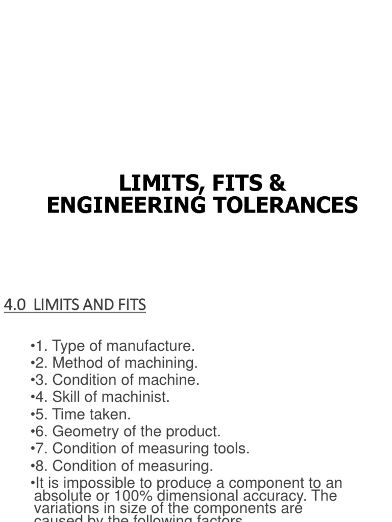 Limits Fits And Tolerances Engineering Tolerance Industries