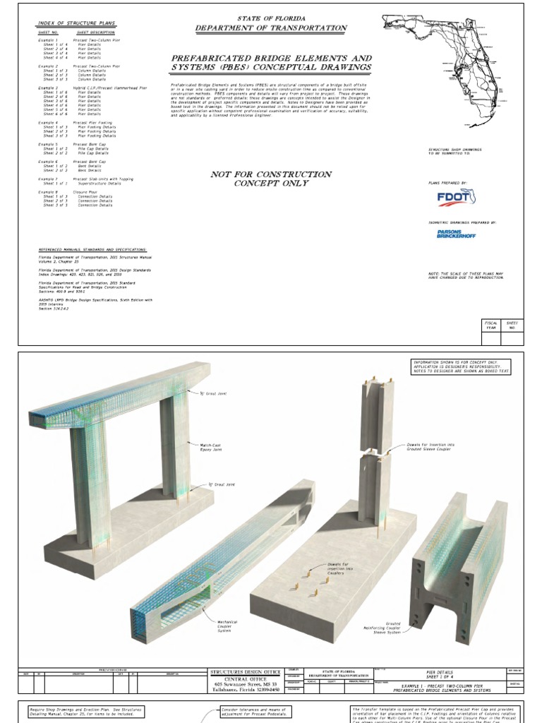 Florida Bridge Prefabrication Details | PDF | Precast Concrete | Deep ...
