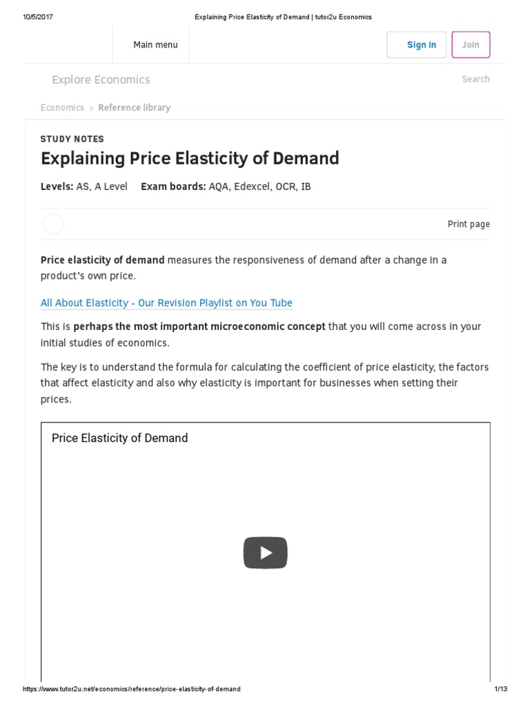 Understanding Price Elasticity of Demand | PDF | Demand | Price ...