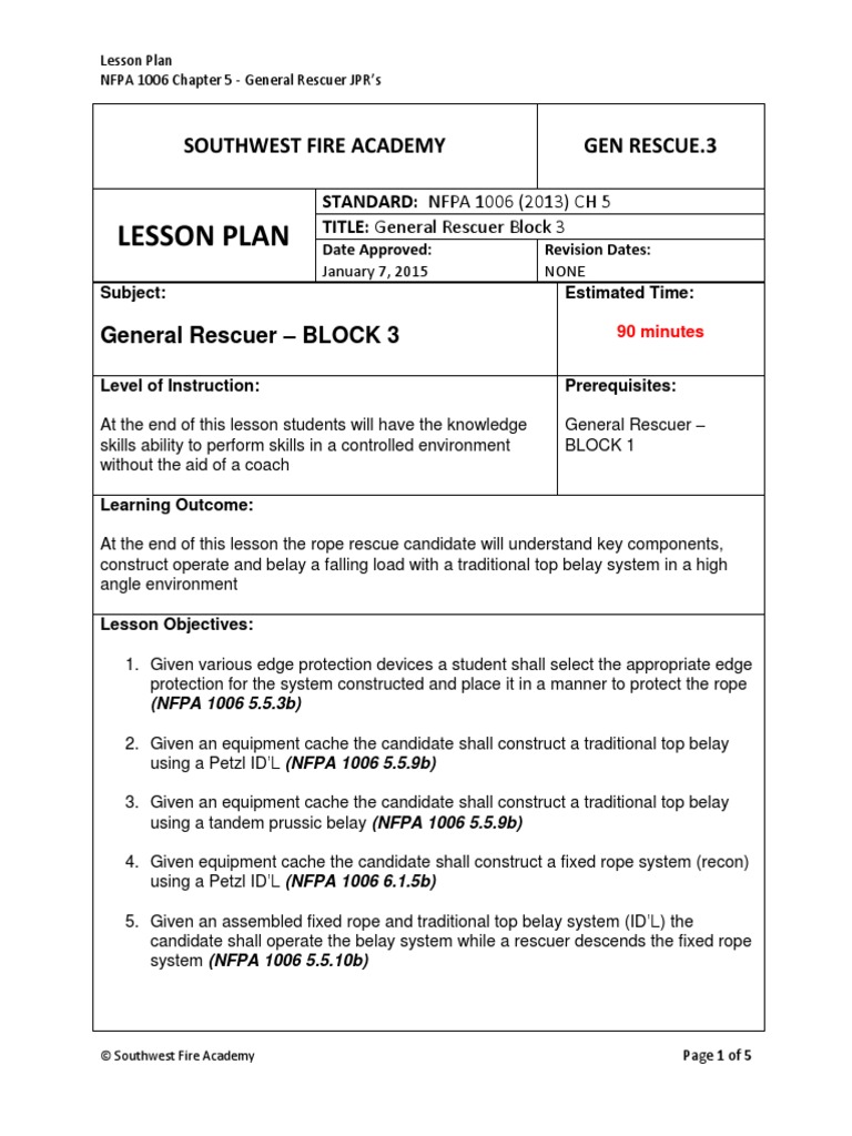 Lesson Plan Example Lesson Plan Cognition