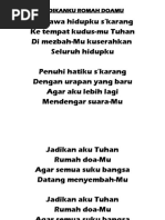 Lirik Lagu Jadikan Aku Rumah Doamu