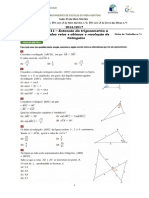 FT 01 - TRI11 - Extensão Da Trigonometria a Ângulos Retos e Ângulos Obtusos; Resolução de Triângulos