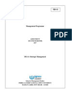 Management Programme: Assignment Second Semester 2017