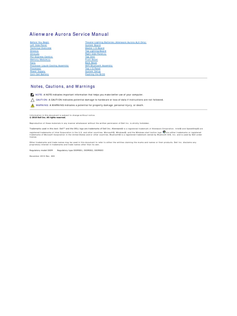 Alienware Aurora R3 Service Manual En Us Electrical Connector Ac Power Plugs And Sockets