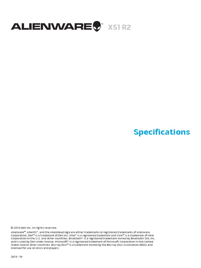 Alienware x51 r2 Reference Guide en Us | PDF | Usb | Office Equipment