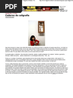 Caderno de caligrafia