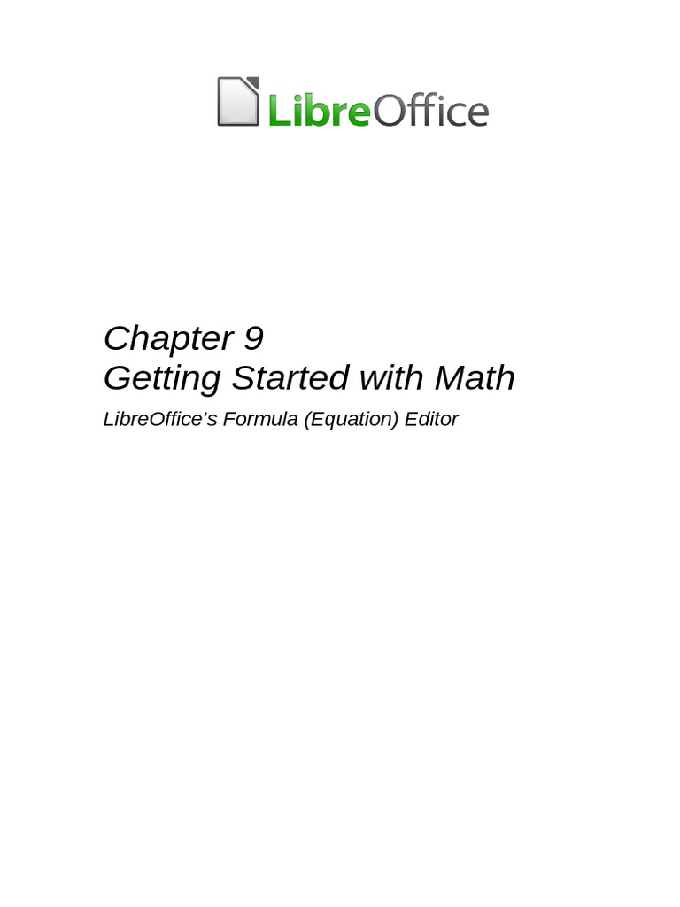 Getting Started With Math: Libreoffice'S Formula (Equation) Editor ...