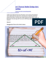 Cara Mencari Sudut Ketiga Segitiga
