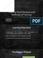 Training Need Analysis and Methods of Training: Presented By: Jeeta Sarkar 17-April-2017