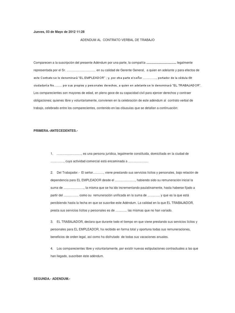 ADENDUM AL CONTRATO VERBAL DE TRABAJO.docx Derecho