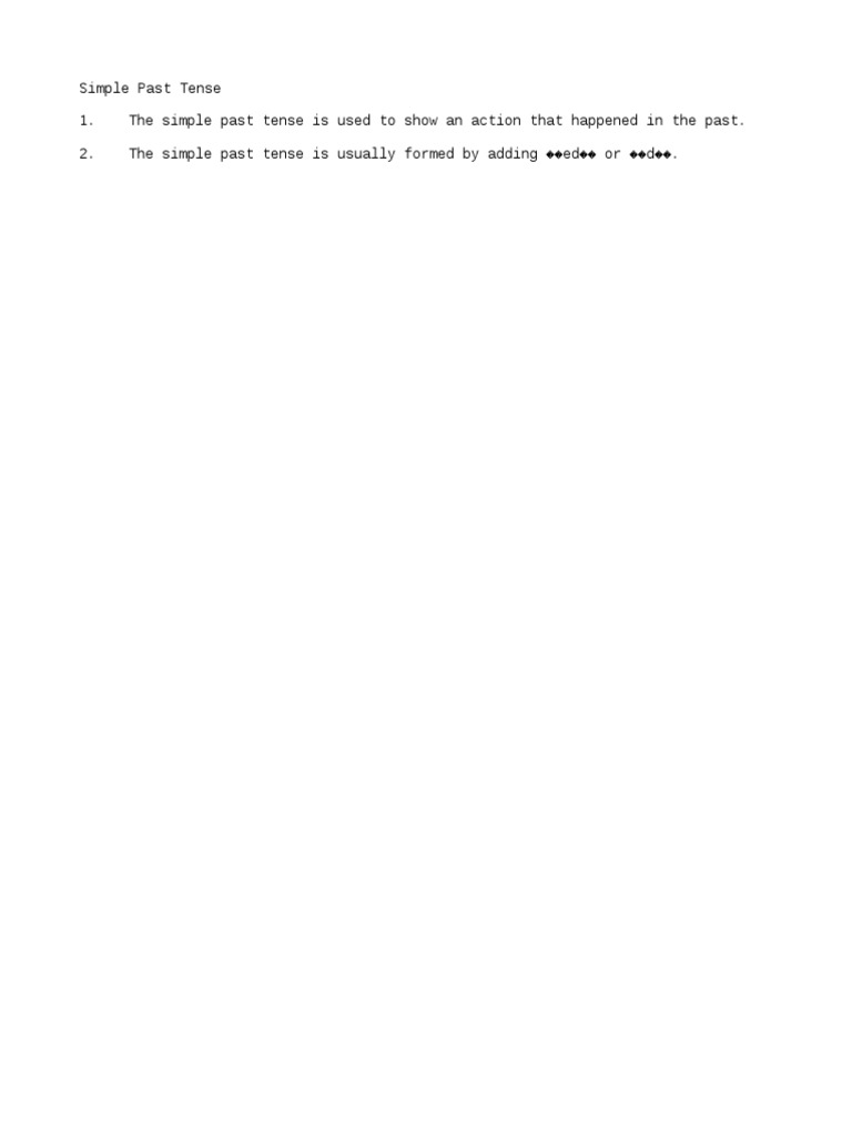 Past Tense | PDF