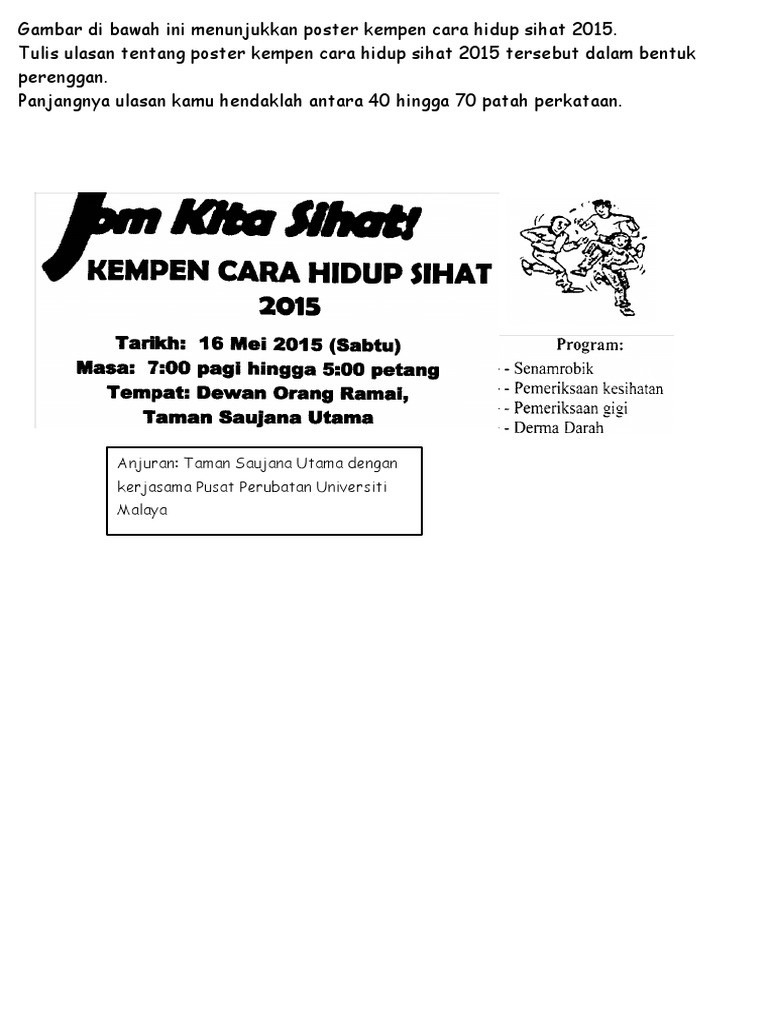 Poster Kempen Cara Hidup Sihat Pdf