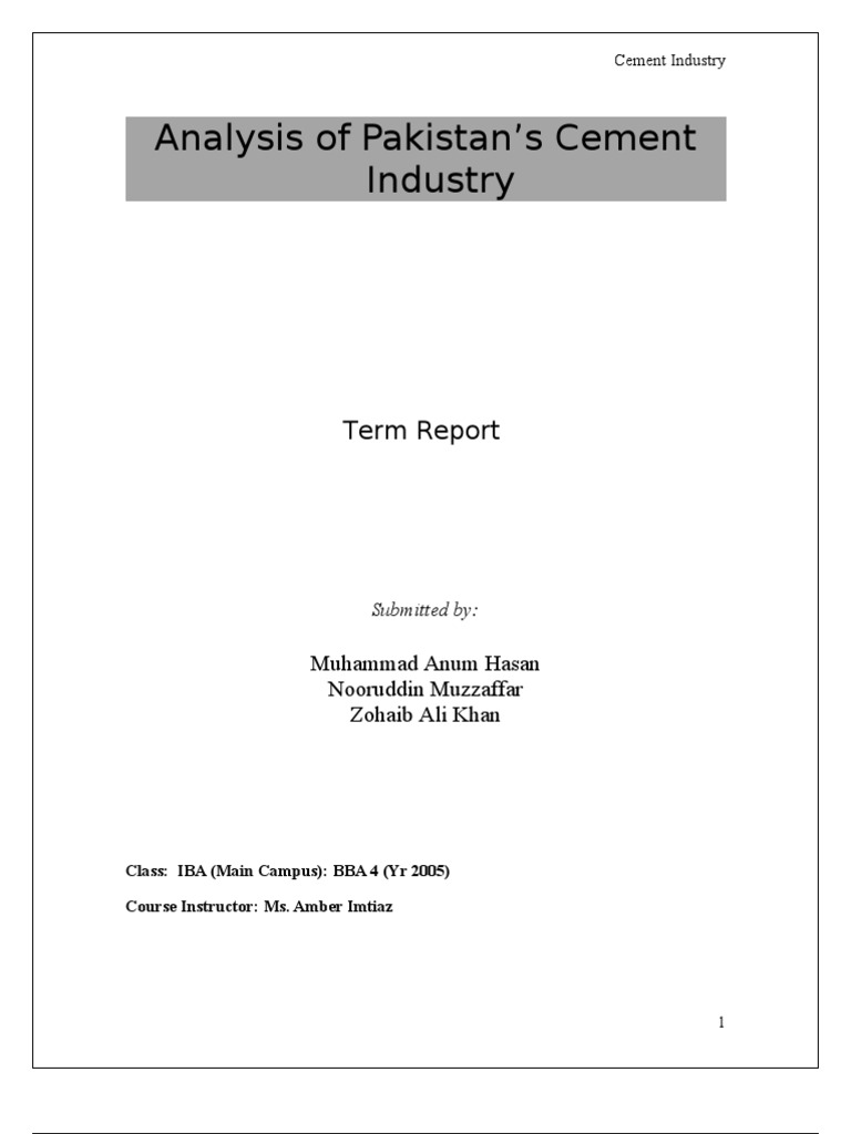 Analysis of Pakistan's Cement Industry | PDF | Cement | Materials