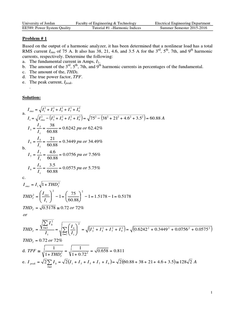 Harmonic Analysis in Power Systems | PDF | Root Mean Square ...