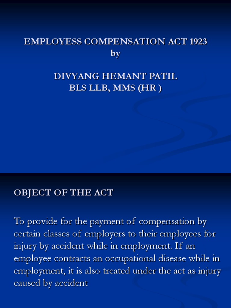 Overview of Employee Compensation Act 1923 | PDF | Employment | Negligence