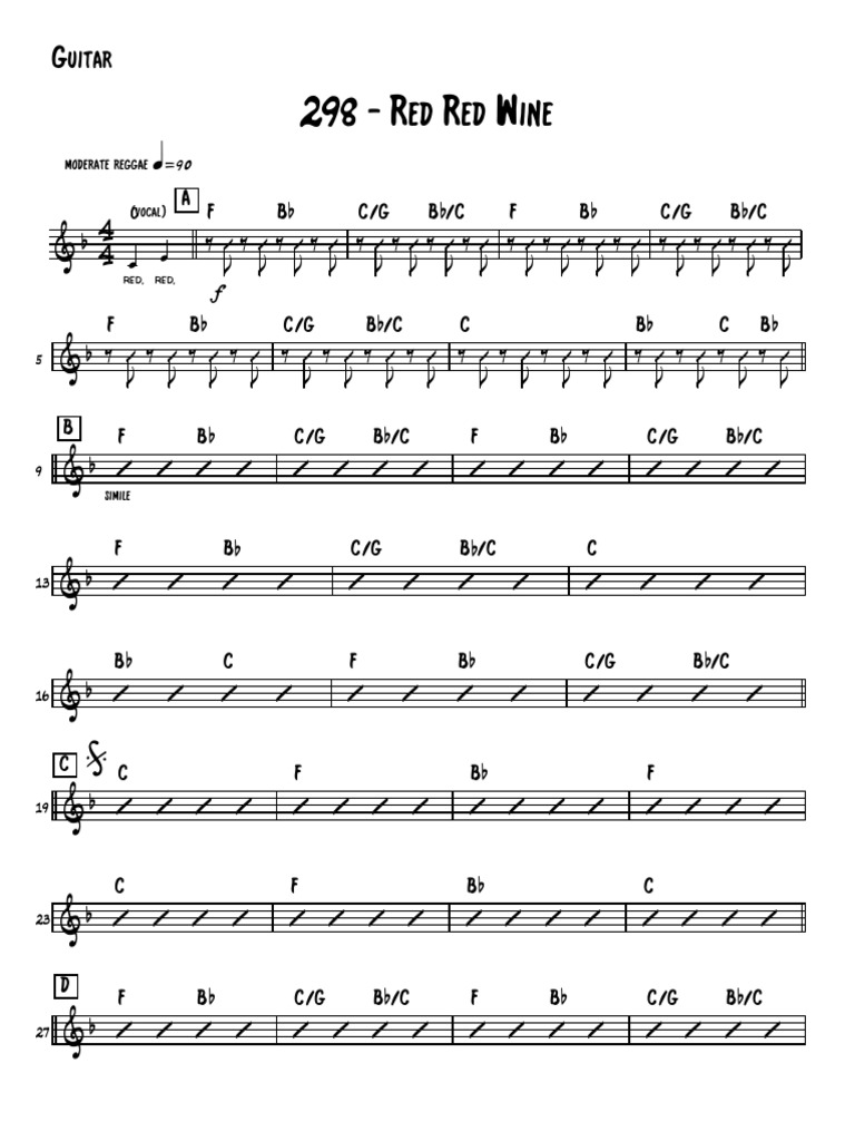 298 Red Red Wine Guitar PDF Leisure