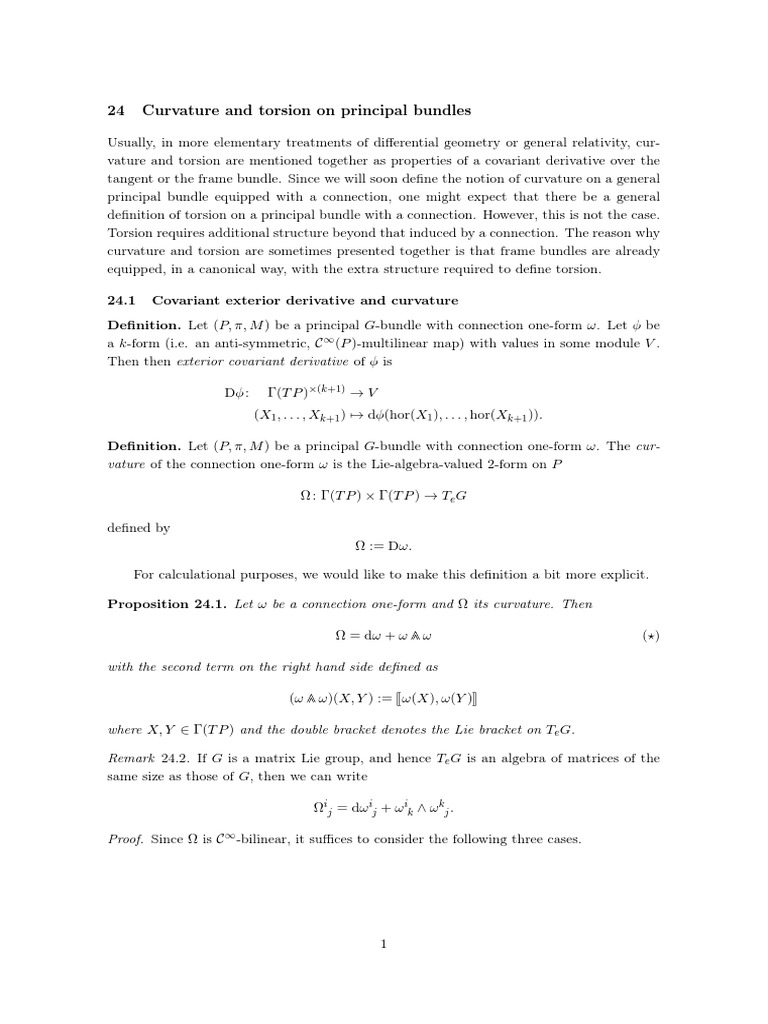 Lecture 24 Curvature and Torsion On Principal Bundles (Schuller's