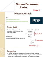 Kuliah 4 - Solusi SPL Metode Analitik