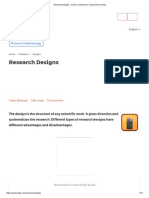 Research Designs - How To Construct An Experiment or Study