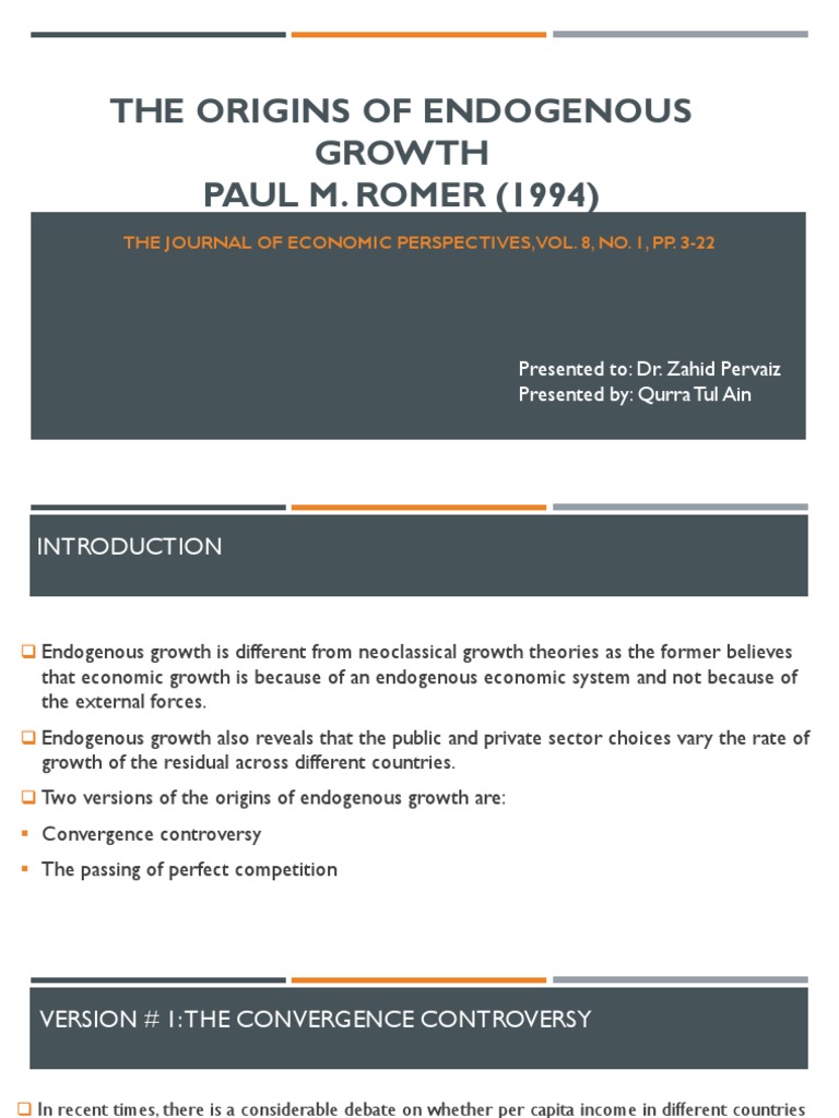 Endogenous Growth Theory | Download Free PDF | Economic Model ...