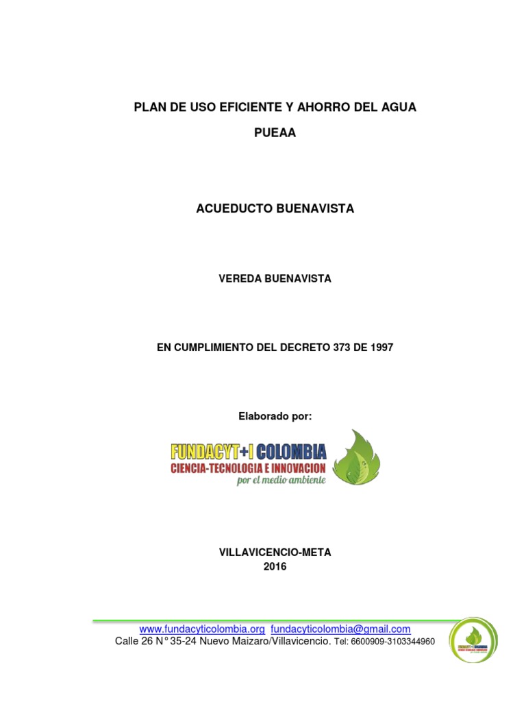 Plan de Ahorro y Uso Eficiente del Agua | PDF | Recursos hídricos | Agua