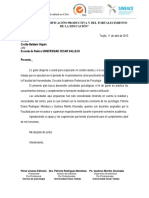 Carta de Entrega de Plan de Trabajo