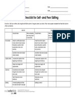 Awewome Peer and Self Editing Checklist