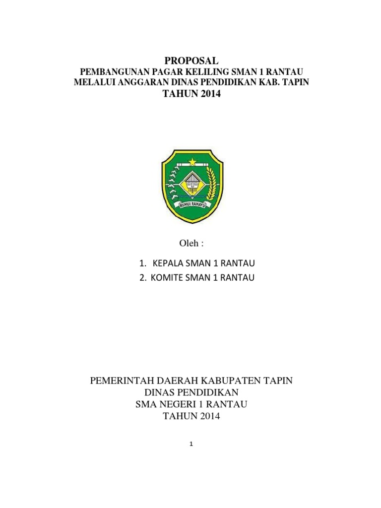 Proposal Pembangunan Pagar Dan Benteng Sekolah Pdf