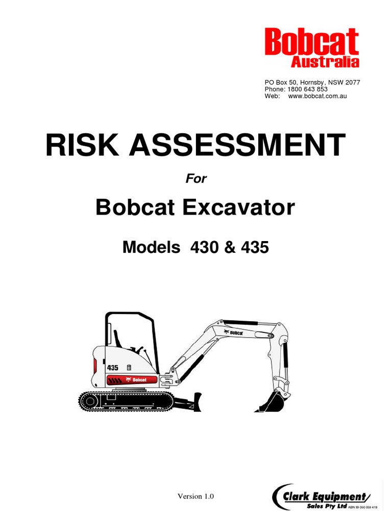 Risk Assessment Zeroswing Excavator Risk Management Hazards