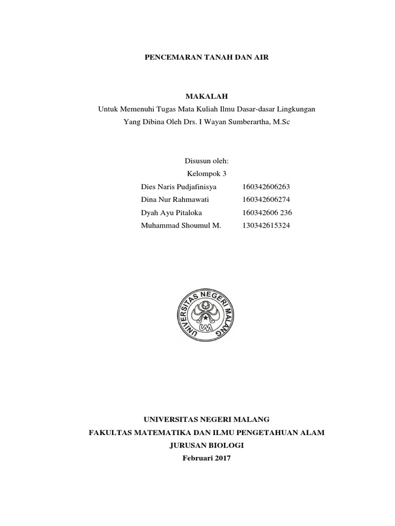 Pencemaran Tanah Dan Pencemaran Air | PDF | Kesehatan Holistik | Sains ...