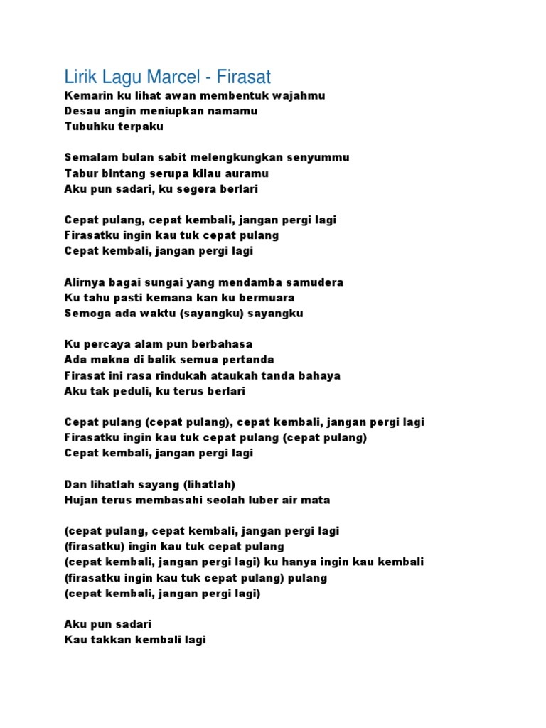 Lirik Lagu Pdf
