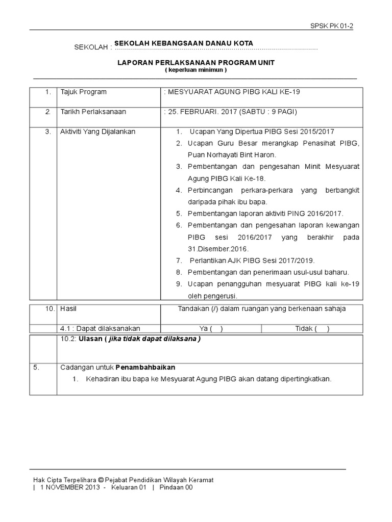 Dokumentasi Mesyuarat Agung Pibg