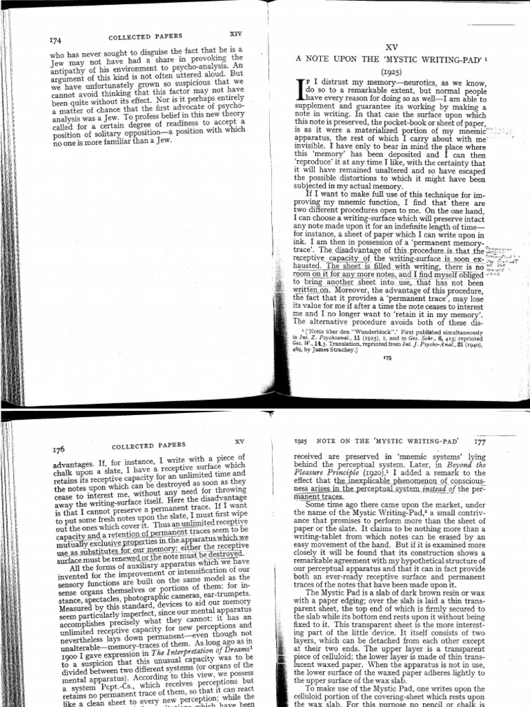 A Note Upon The Mystic Writing Pad PDF