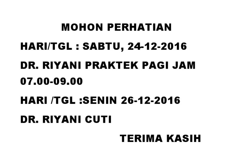 Mohon Perhatian | PDF