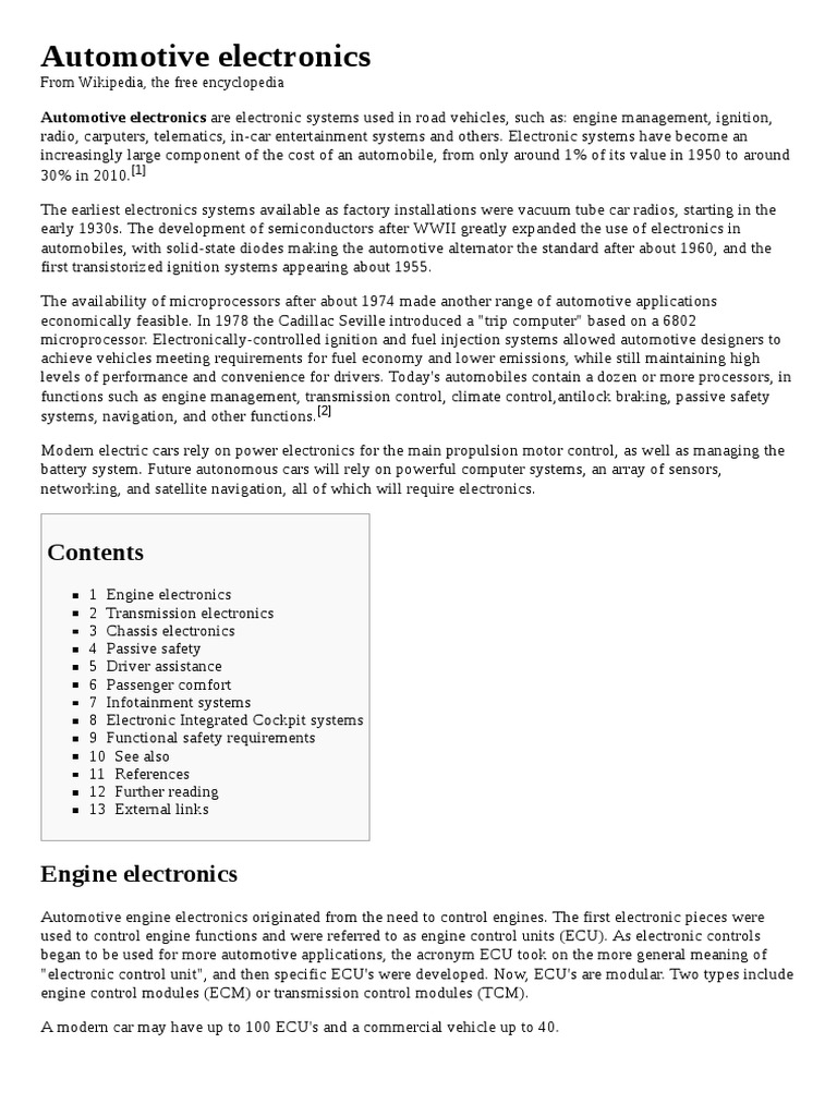 Automotive Electronics PDF Automatic Transmission Car