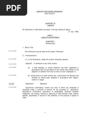 Ordinan Buruh Sarawak Pdf Summons Employment