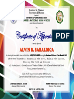 Certificate of Appreciation