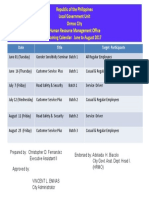 Training Schedule