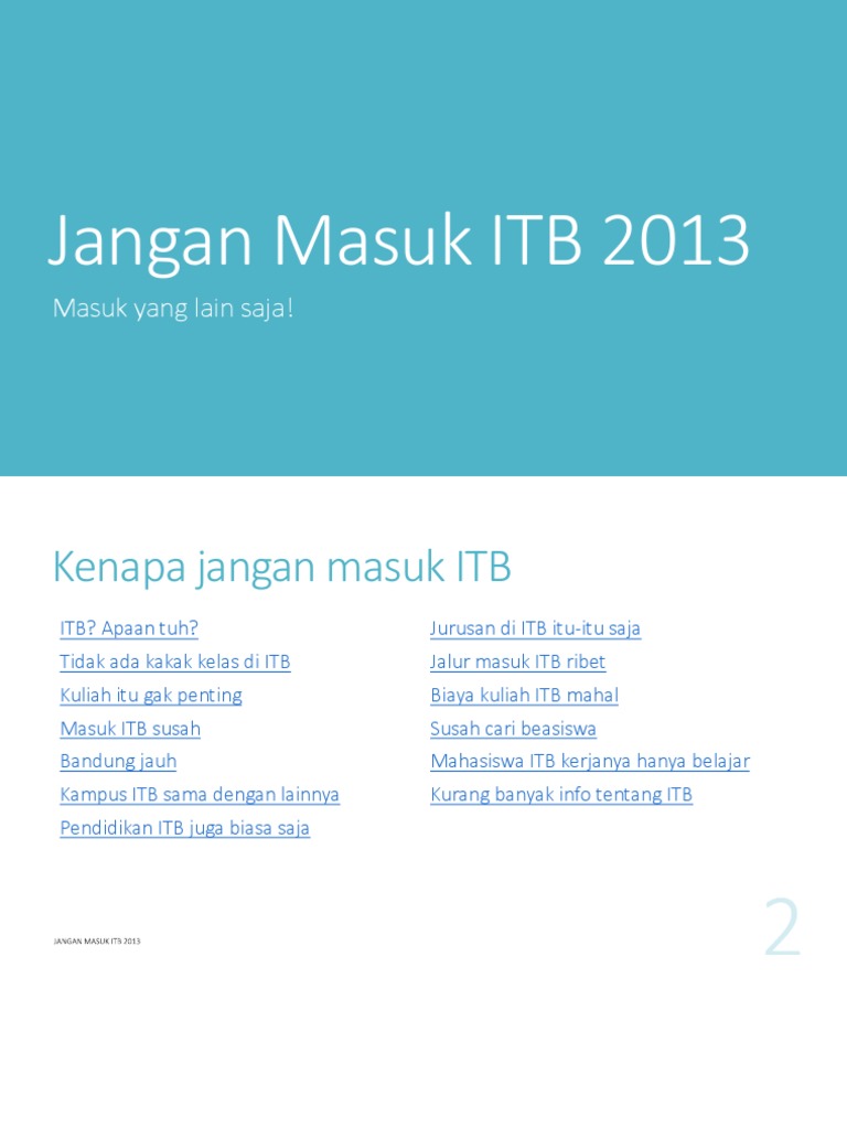 Jangan Masuk Itb 2013 Copypdf