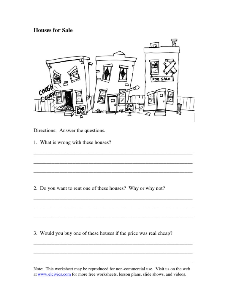 Houses Worksheet | PDF