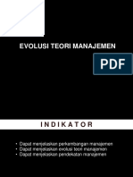 Evolusi Teori Manajemen - Versi Baru