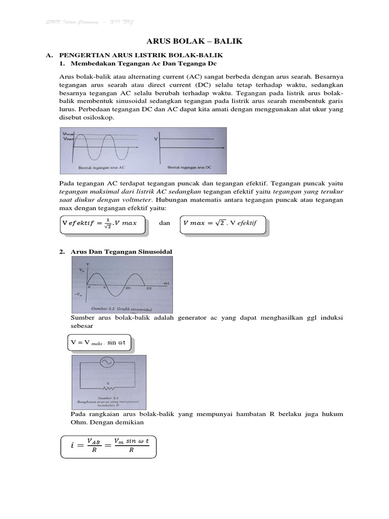 Soal Un Rangkaian Arus Bolak Balik Sobat Guru