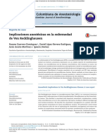 Revista Colombiana de Anestesiología: Implicaciones Anestésicas en La Enfermedad de Von Recklinghausen
