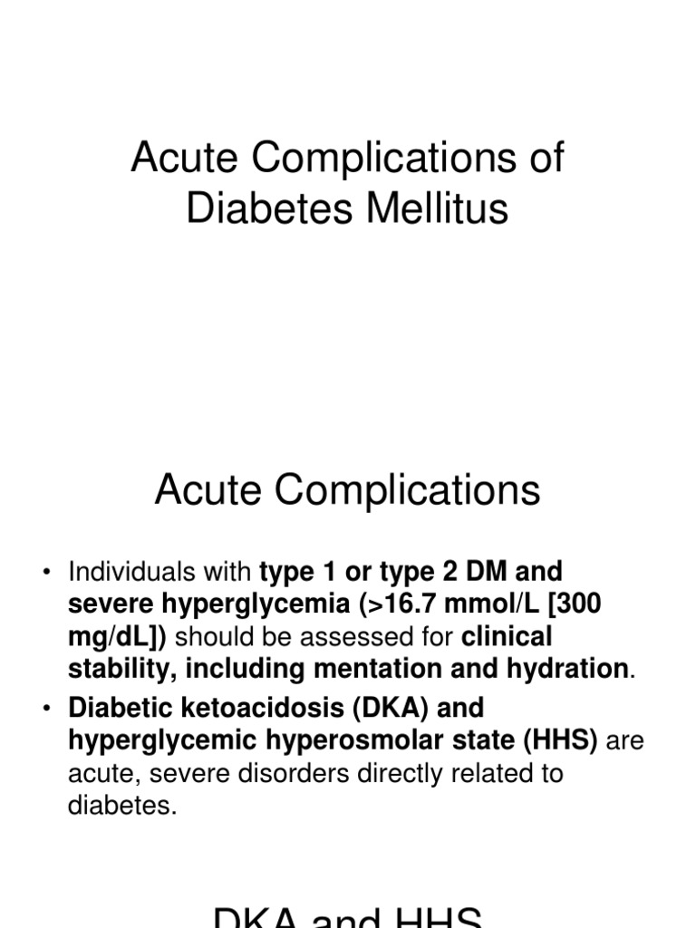 Acute and Chronic DM Complications | Hyperglycemia | Diabetes Mellitus ...