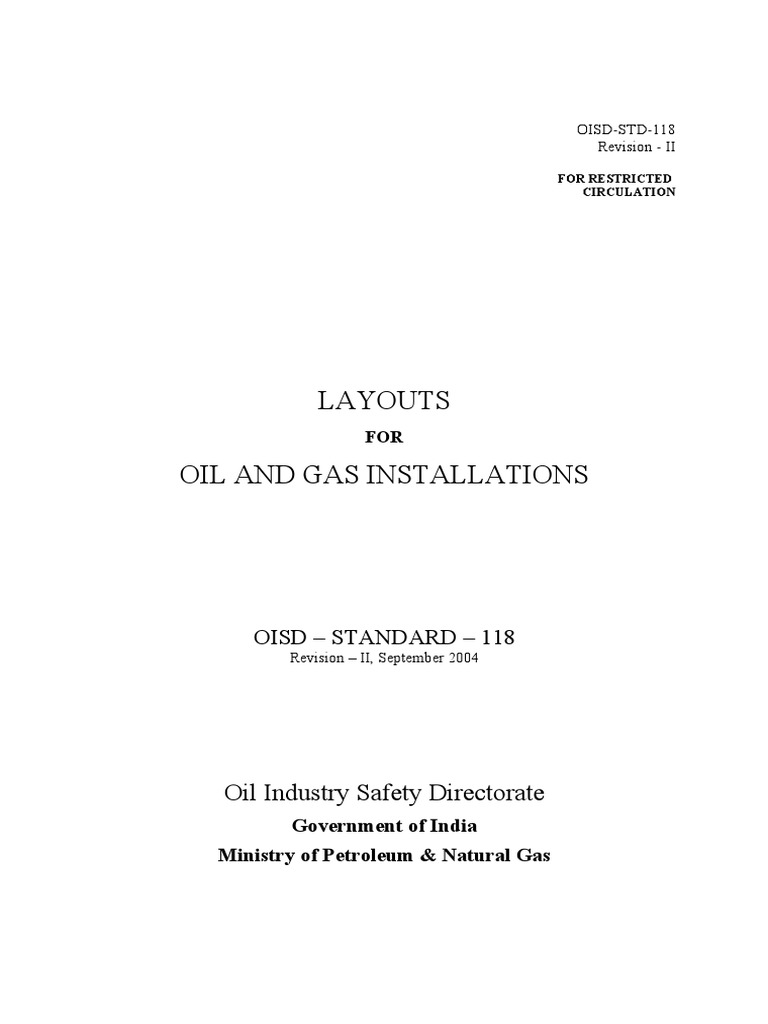 OISD Standards List - Oil Industry Safety Directorate (OISD)