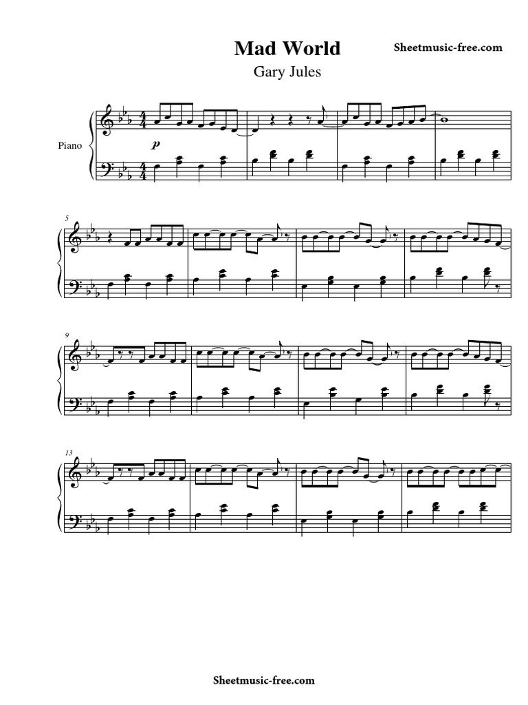 Gary Jules Mad World Song Free Download