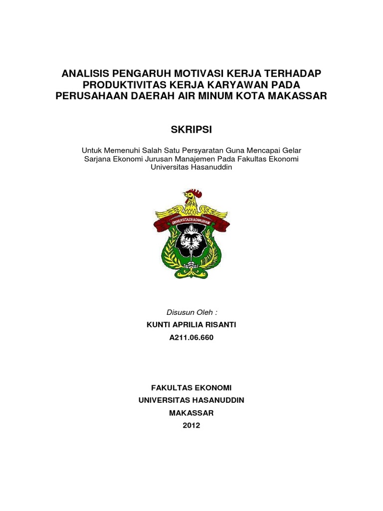 skripsi ANALISIS PENGARUH MOTIVASI KERJA TERHADAP